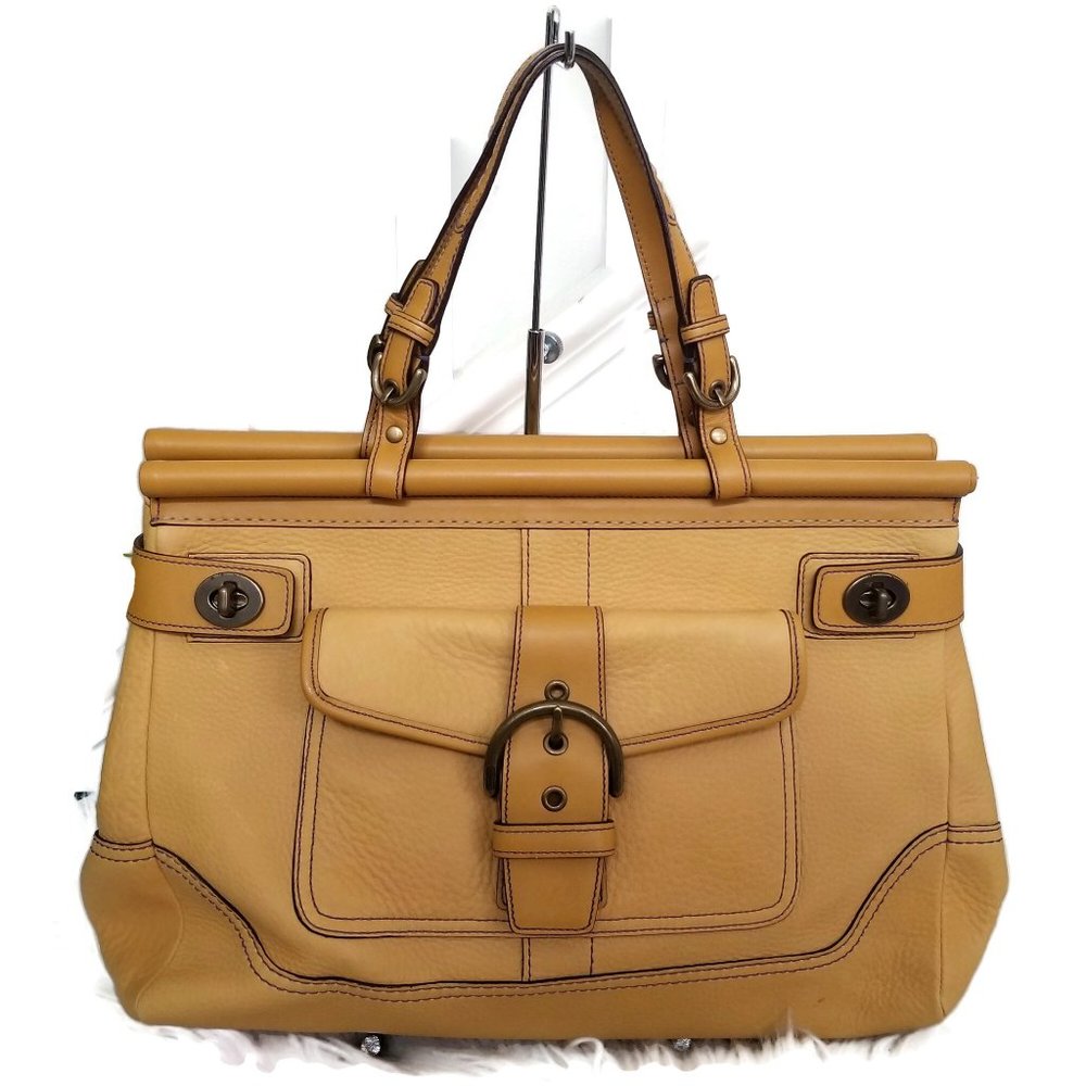 Vintage Coach 9749 mustard yellow leather satchel limited edition